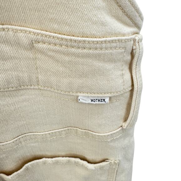 MOTHER Superior‎ Overalls The Patch Pocket Overall Ankle Women's Size XS Cream - Picture 5 of 12